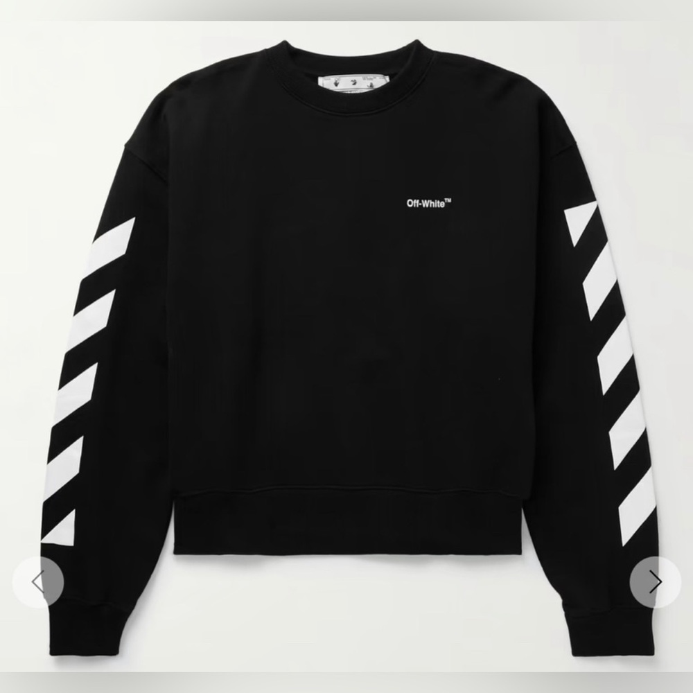 Off White Logo-Print Cotton-Jersey Sweatshirt M&L